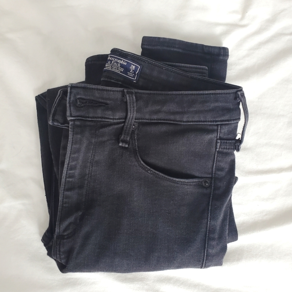 Abercrombie Simone High Rise Super Skinny Black Jeans